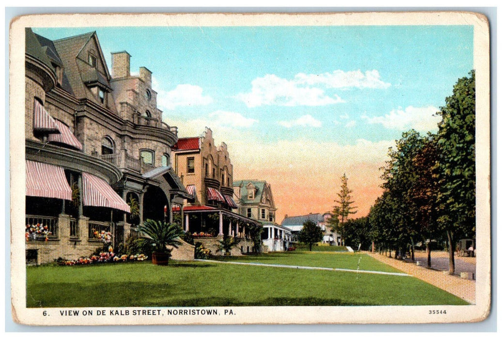 c1920's View on De Kalb Street Norristown Pennsylvania PA Antique Postcard