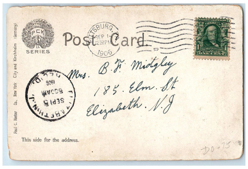 1906 The Zoo Highland Park Pittsburg Pennsylvania PA PCK Series Postcard