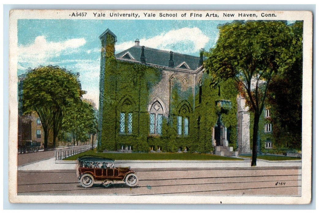 1919 Yale University Yale School Fine Arts Cars New Haven Connecticut Postcard