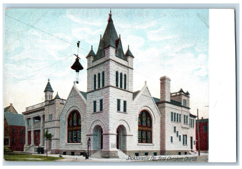 c1905 First Christian Church Exterior Building Jacksonville Florida FL Postcard