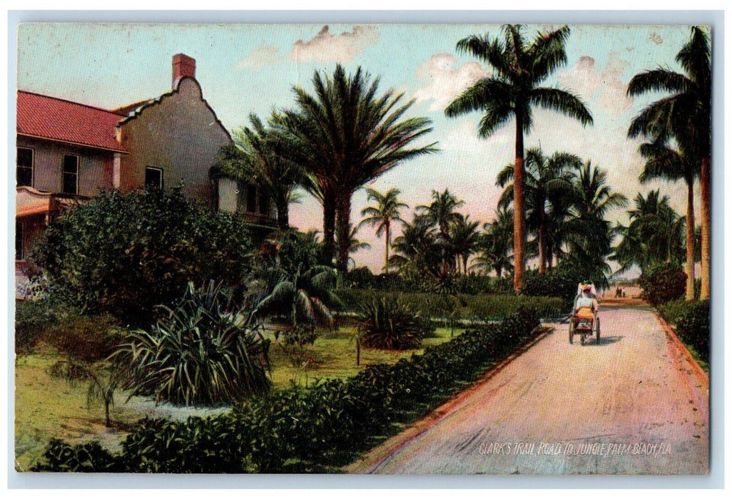 c1910 Clarks Trail Road Jungle Exterior Building Palm Beach Florida FL Postcard
