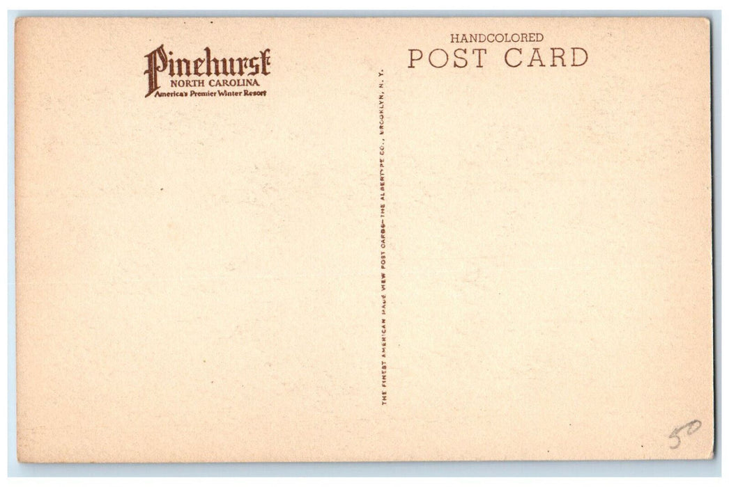 c1910 Greetings from Pinehurst North Carolina NC Handcolored Postcard