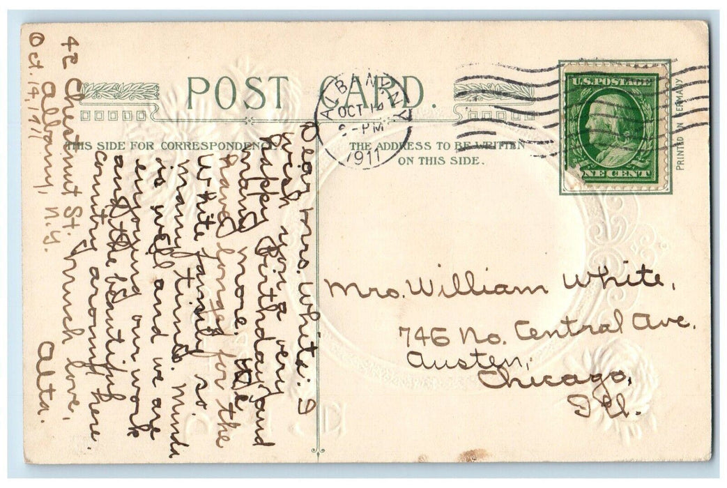 1911 Birthday Greetings Dickens Flowers John Winsch Artist Signed Postcard