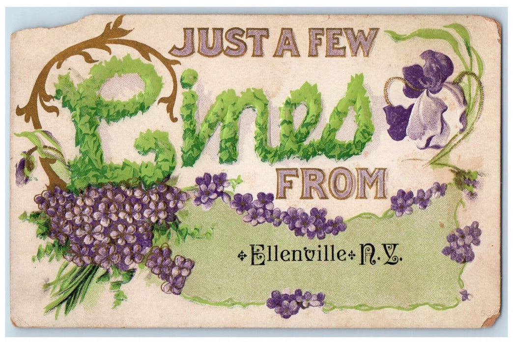 c1910 Just A Few Pines from Ellenville New York NY Embossed Postcard