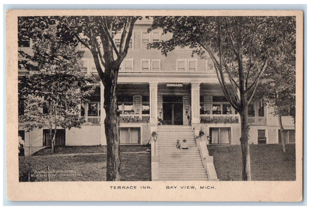 c1910 Entrance To Terrace Inn Bay View Michigan MI Unposted Antique Postcard