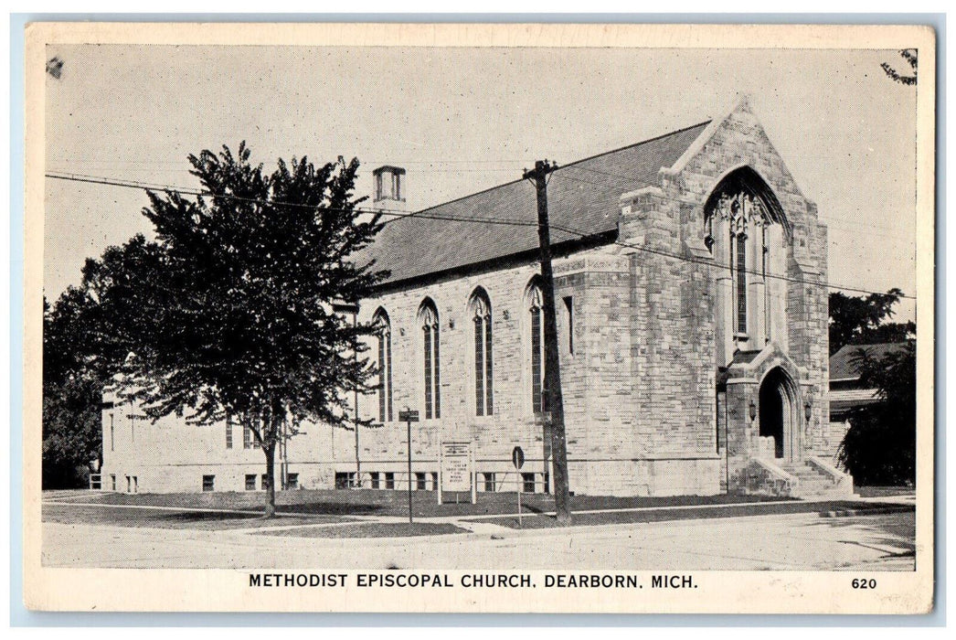 c1950's Methodist Episcopal Church Dearborn Michigan MI Unposted Postcard