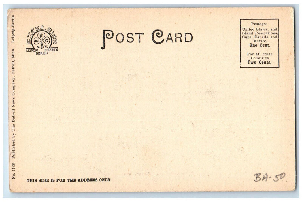 c1905 Hotel Normandie Detroit Michigan MI Unposted Antique Postcard