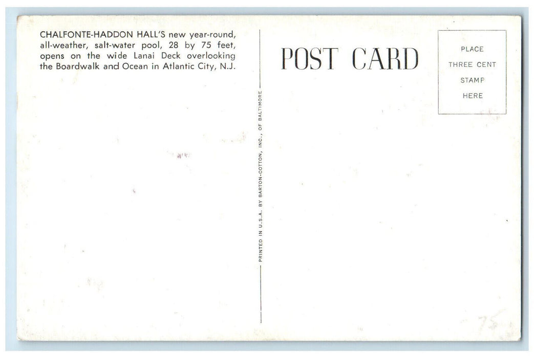 c1950's Chalfonte-Haddon Hall's Atlantic City New Jersey NJ Postcard
