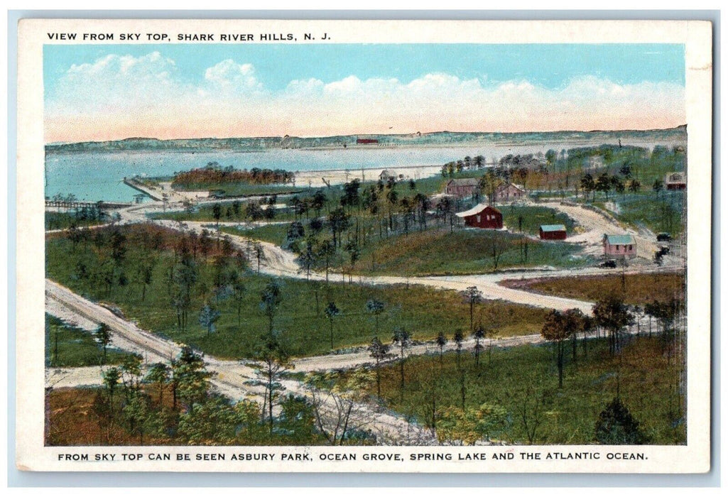 c1920 View Sky Top Spring Lake Atlantic Shark River Hills New Jersey NJ Postcard