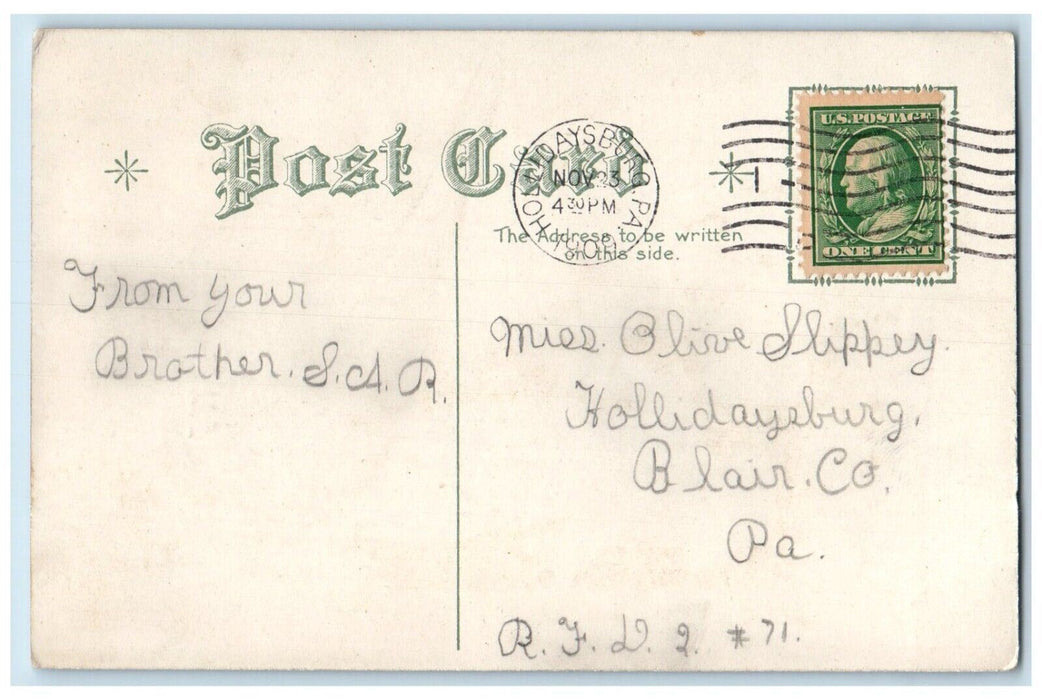 1909 Birthday Girls Flowers Hat Nash Hollidaysburg Pennsylvania PA Postcard