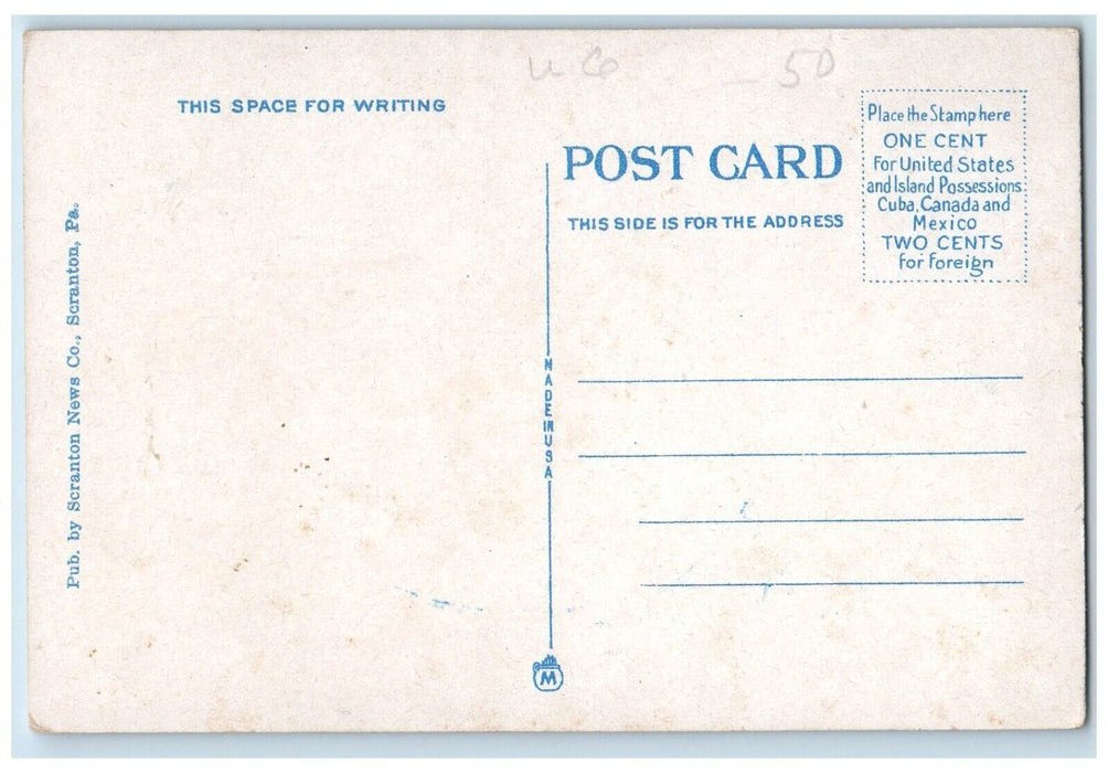 1920 Dead Mans Curve Lackawanna Trail Classic Car Glenburn Pennsylvania Postcard