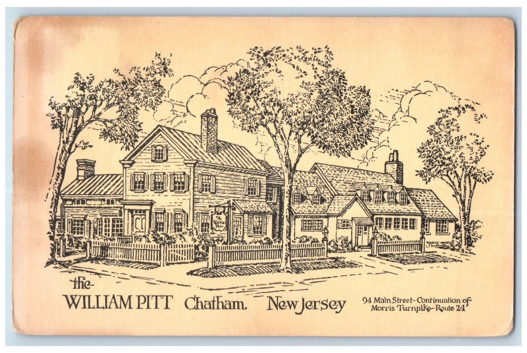 c1950's The William Pitt Chatham Morris Turnpike New Jersey NJ Postcard