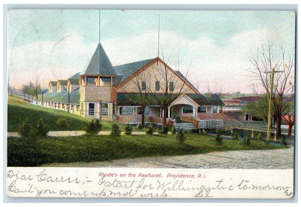1907 Rhodes Pawtuxet Exterior Building Providence Rhode Island Vintage Postcard