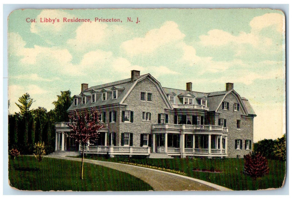 c1910 Col. Libby's Residence Princeton New Jersey NJ Antique Unposted Postard