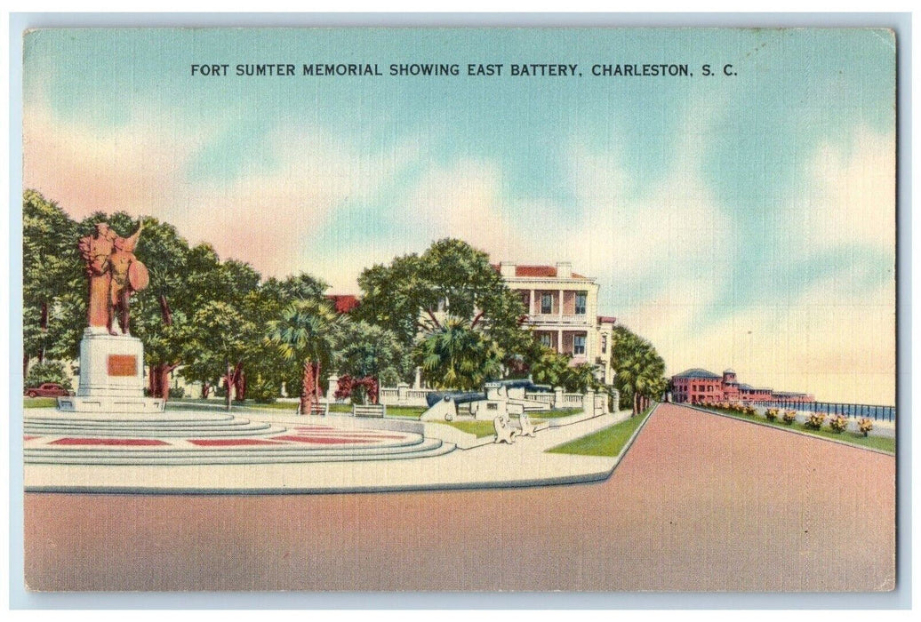 Fort Sumter Memorial Showing East Battery Charleston South Carolina SC Postcard