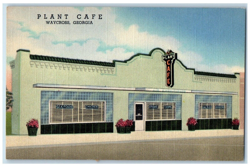 c1940's Plant Cafe Restaurant Road Side Waycross Georgia GA Vintage Postcard