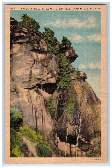 Caesar's Head South Carolina Near North Carolina State Line Vintage Postcard