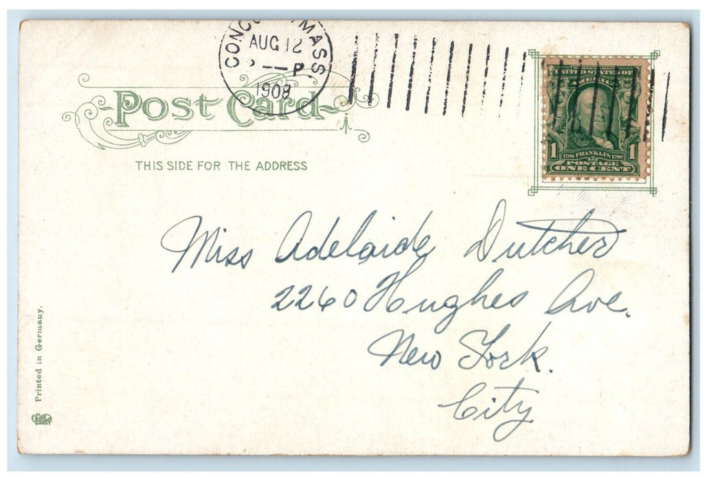 1908 The Wayside Hawthorne Residence Home Of Margaret Sidney Concord MA Postcard