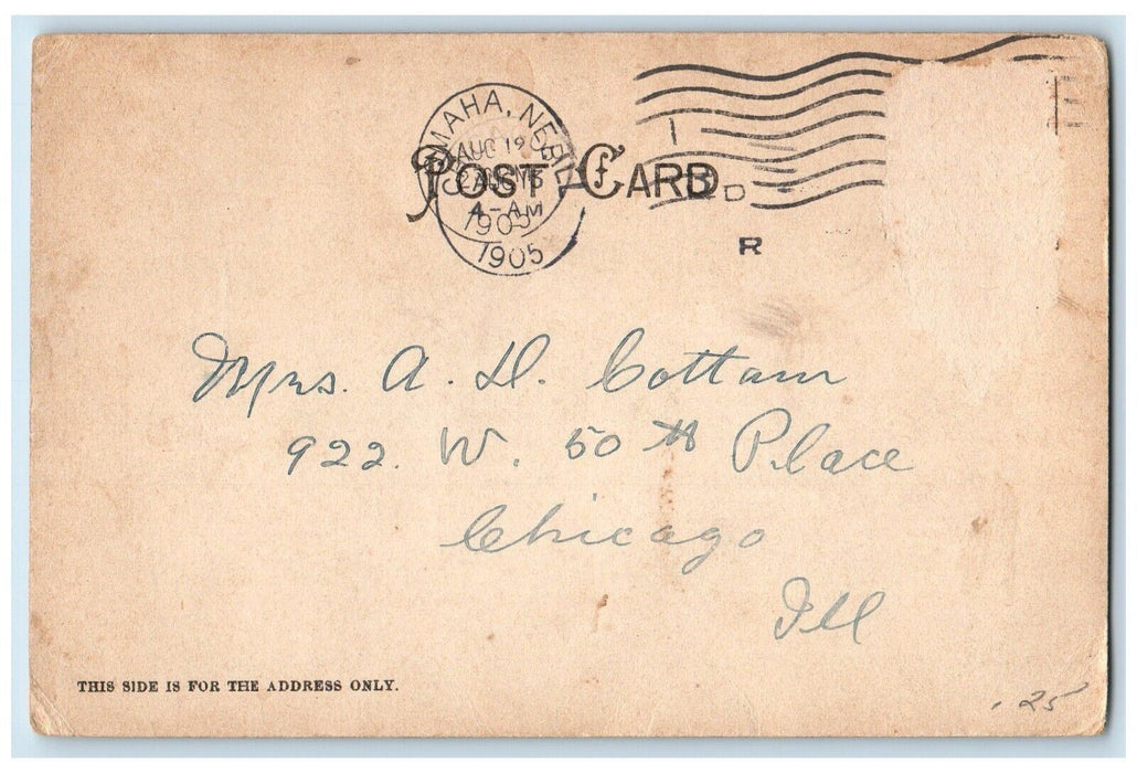 1905 St. Mathias Church Brownell Hall Omaha Nebraska NE Posted Antique Postcard