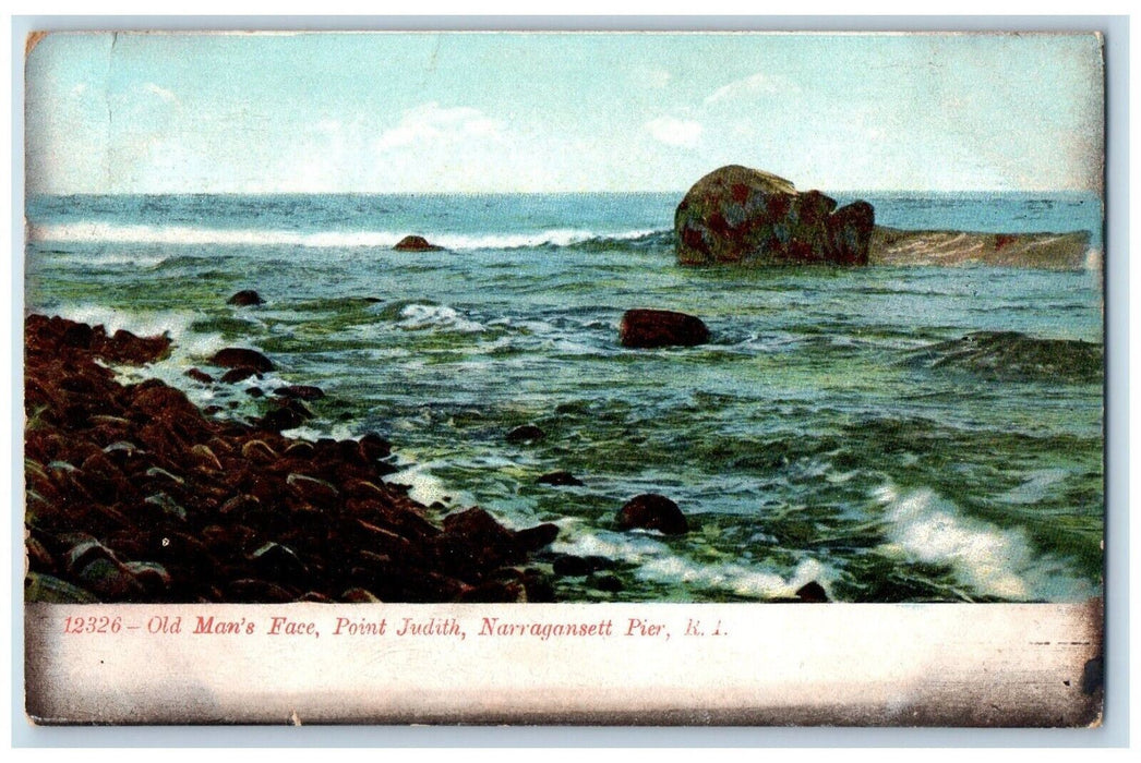 c1905 Old Mans Face Point Judith Narragansett Pier Rhode Island RI Postcard
