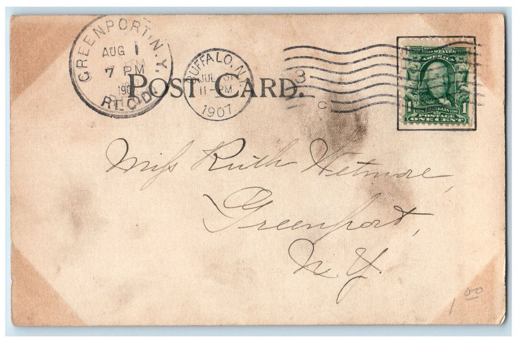 1907 Buffalo Morning Express Clinton Broadway Market NY Multiview Postcard
