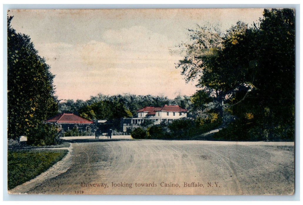 1908 Driveway Looking Towards Casino Buffalo New York NY, Street View Postcard