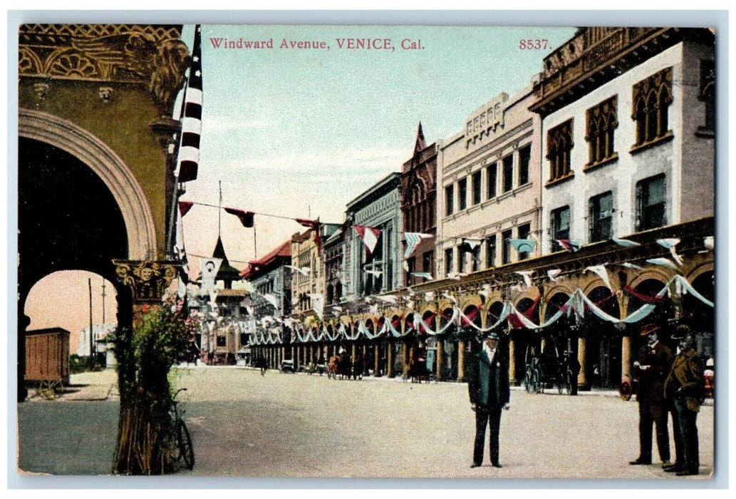 c1910 Windward Avenue Exterior Store Building Venice California Vintage Postcard