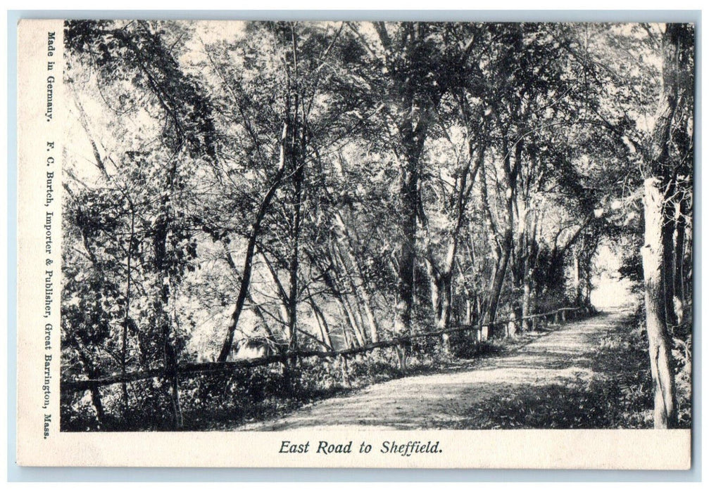 East Road To Sheffield Massachusetts MA, Dirt Road Scene Vintage Postcard