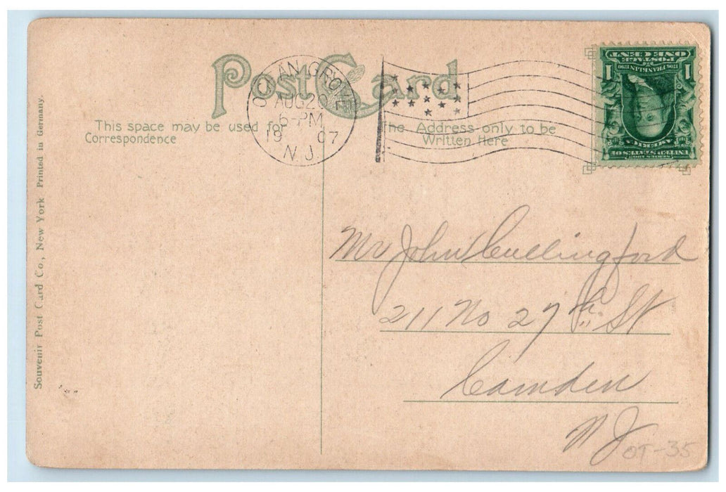 1907 View Across Deal Lake Asbury Park New Jersey NJ Antique Postcard
