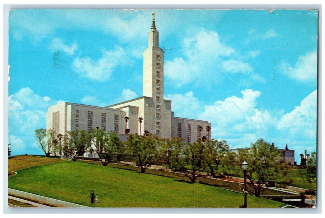 1953 Los Angeles Temple Church Jesus Christ Latter Westwood California Postcard