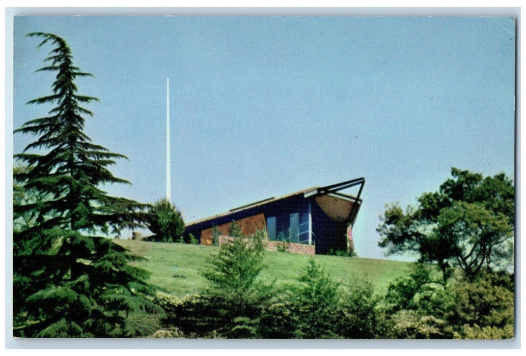 c1960 Rose Hills Memorial Park Hillside Church Whittier California CA Postcard