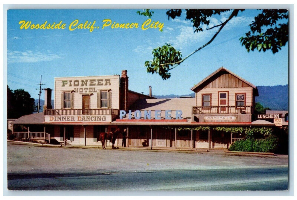 c1960 Pioneer City Homes Estates Town Exterior Woodside California CA Postcard
