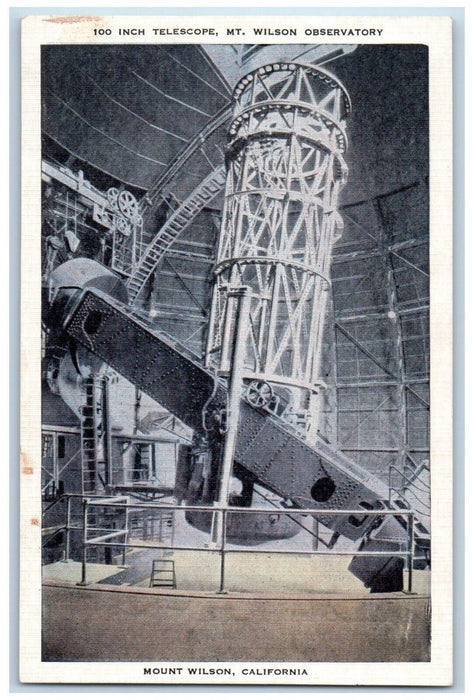 c1920 Telescope Mt. Wilson Observatory Interior Mount Wilson California Postcard