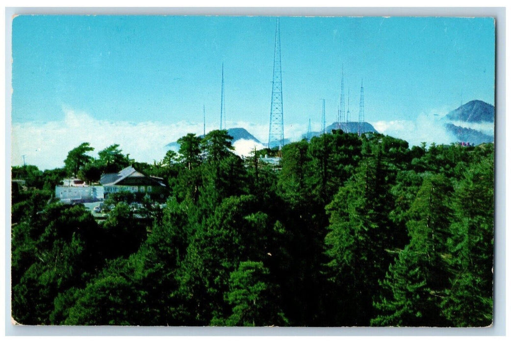 c1960 TV Towers Mt. Wilson Hotel Sierra Madre Mountains California CA Postcard