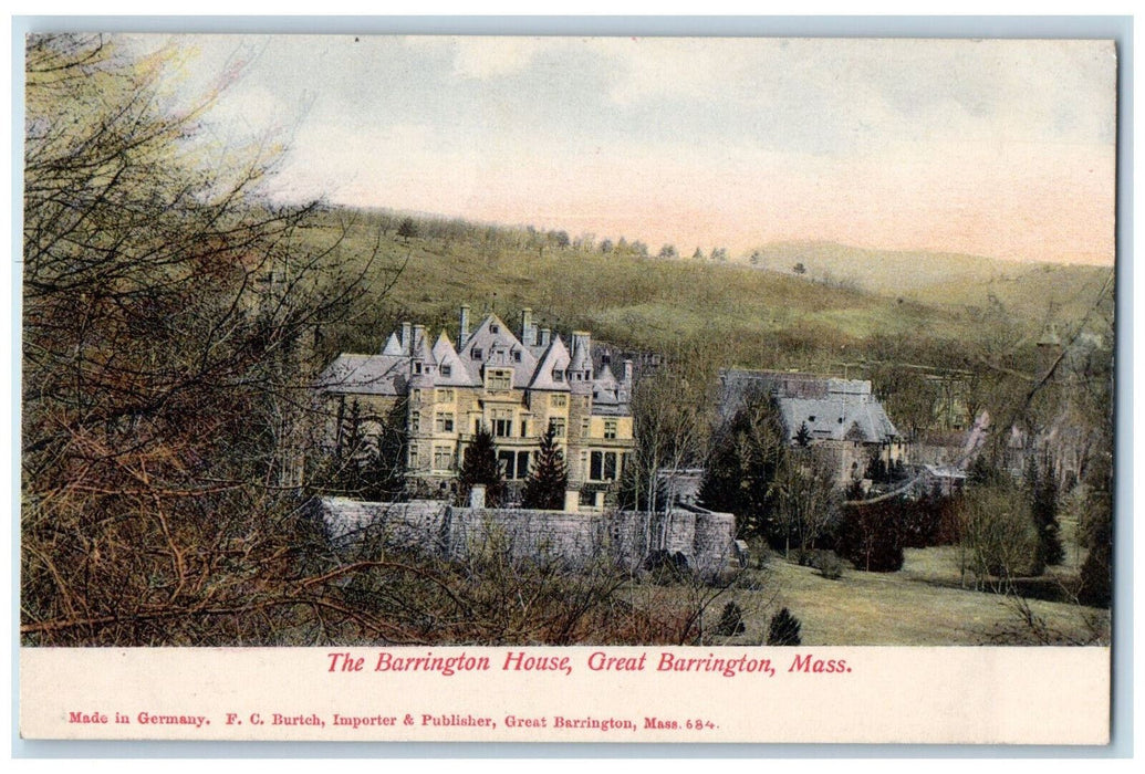 The Barrington House Mansion Great Barrington Massachusetts MA Antique Postcard