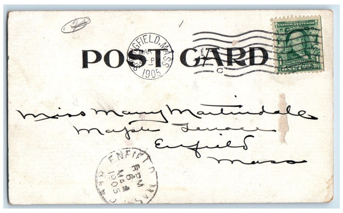 1905 View Of Court House Springfield Massachusetts MA Antique Posted Postcard