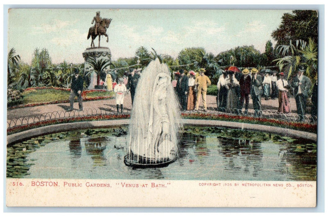 c1905 Fountain Public Gardens Venus at Bath Boston Massachusetts MA Postcard