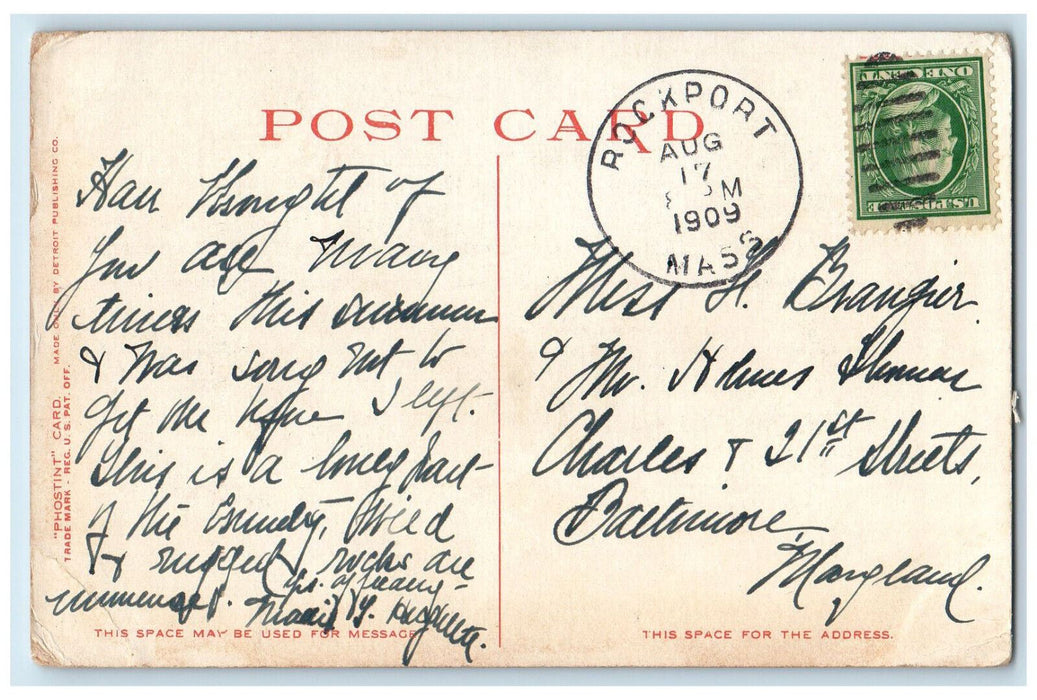 1909 The Oceanside from Cobblestone Beach Magnolia MA Phostint Postcard