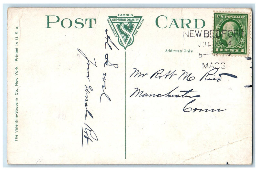 1914 Ship "Niger" Schooner One of the Whalers New Bedford MA Postcard