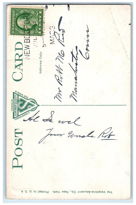 1914 Ship "Niger" Schooner One of the Whalers New Bedford MA Postcard