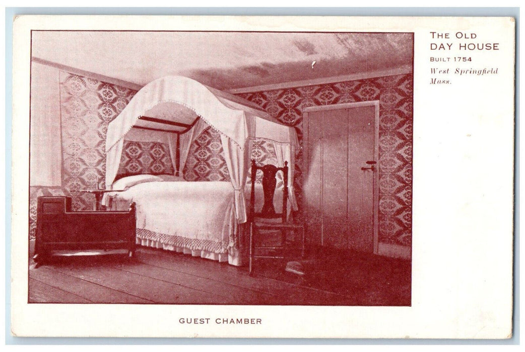 Guest Chamber The Old Day House West Springfield Massachusetts MA Postcard