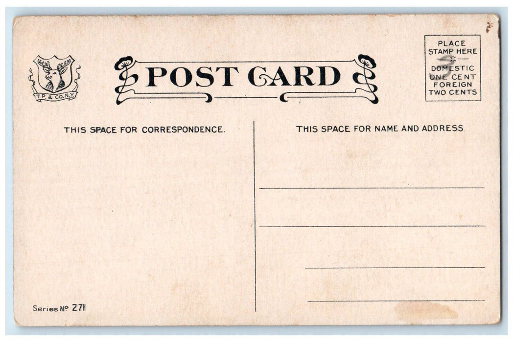 c1910's Valentine Looking For Company Nobody Wants A Fat Man Antique Postcard