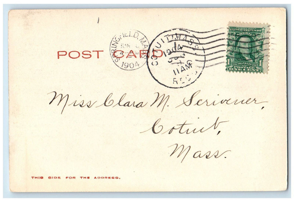 1904 Scenic View Mirror Lake Forest Park Springfield Massachusetts MA Postcard