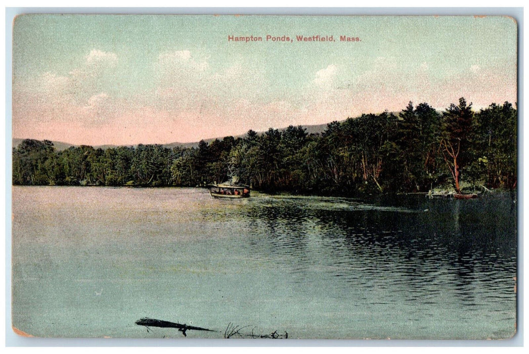 1910 Scenic View Of Hampton Ponds Westfield Massachusetts MA Antique Postcard