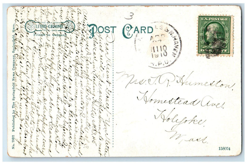 1910 Scenic View Of Hampton Ponds Westfield Massachusetts MA Antique Postcard