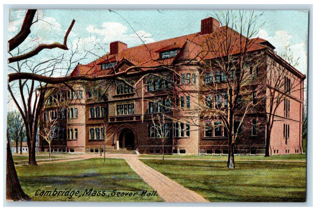 1906 Seaver Hall Cambridge Massachusetts MA Antique Posted Postcard