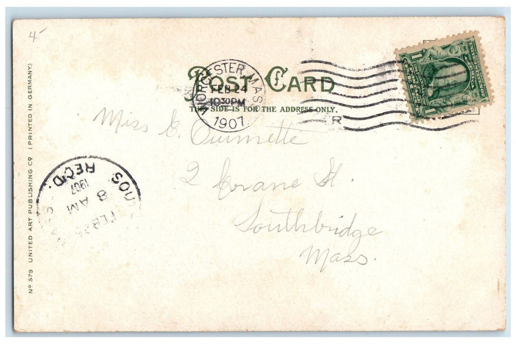 1907 View Of Bancroft Tower Worcester Massachusetts MA Antique Posted Postcard