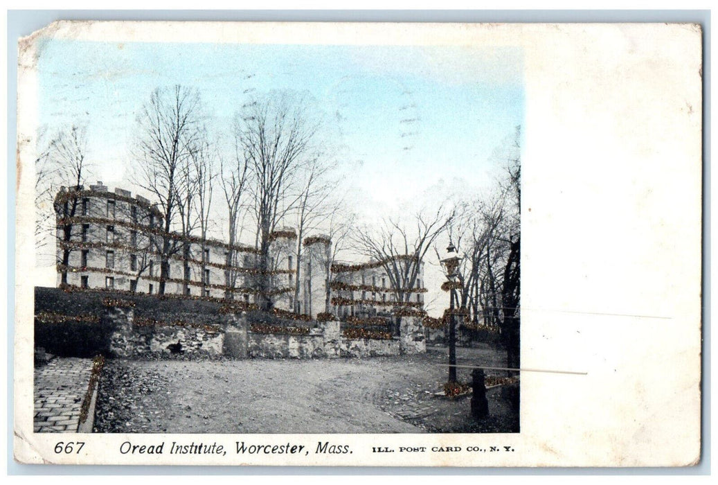 1905 Oread Institute Building Worcester Massachusetts MA Antique Postcard