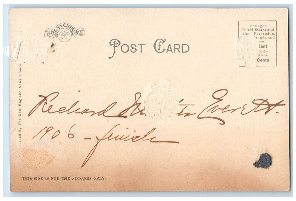 1906 Harvard Square Cambridge Massachusetts MA Antique Posted Postcard