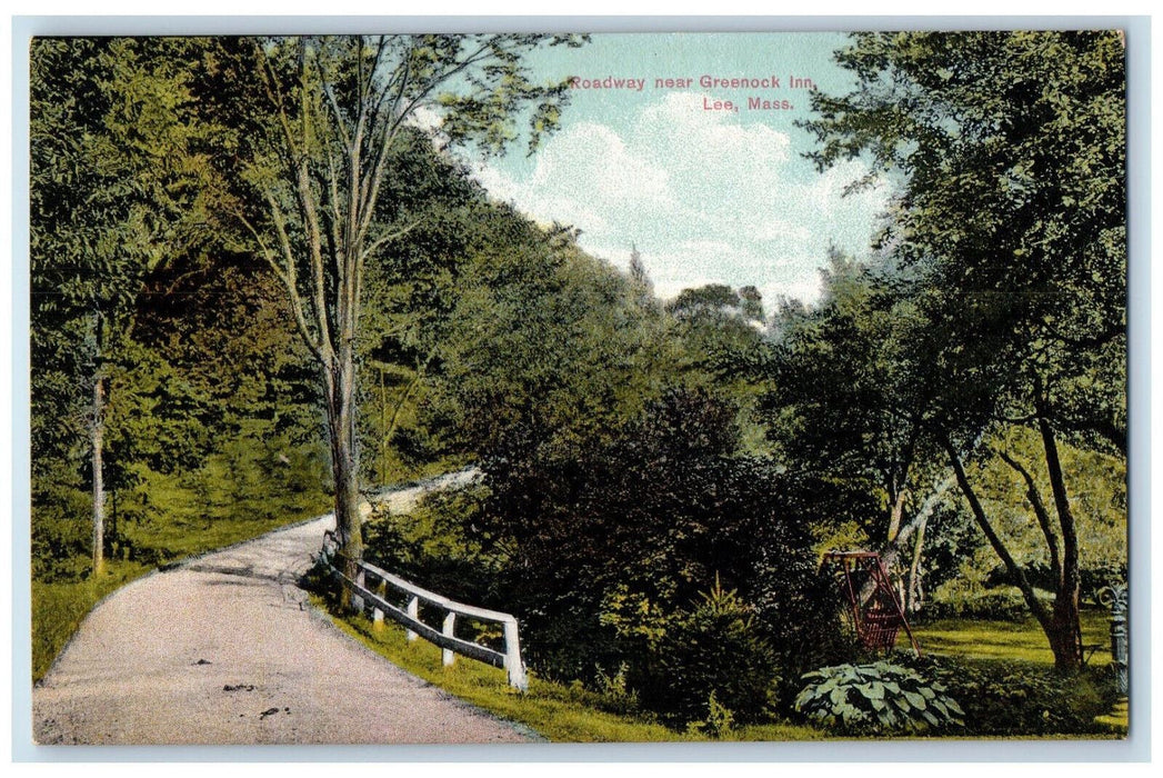 c1910 Roadway Near Greenock Inn Lee Massachusetts MA Antique Postcard